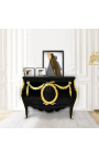 Удобный шведский стол барокко итальянского стиля Людовика XIV черный с бронзой