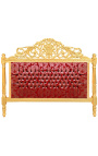 Barokowy headboard "Gobeliny" czerwone tkaniny satynowe i drewno złote