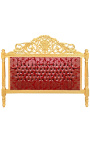 Baroque headboard "Gobelins" red satin fabric and gold wood