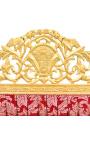 Barock headboard "Gobelins" röd satintyg och guld trä