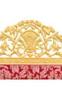 Barokowy headboard "Gobeliny" czerwone tkaniny satynowe i drewno złote