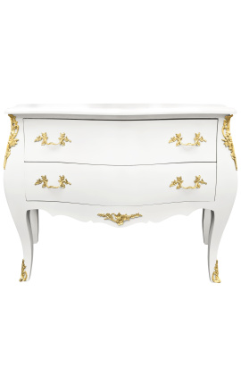 Barokowa komoda Louis XV Styl Białe i Złoto Brązy