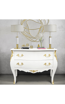 Barock garderobe av Louis XV stylet kvitt og gull bronse