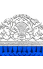 Barokkseng blå fløyelsstoff og sølvtre