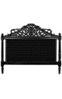 Tête de lit Baroque tissu velours noir avec strass et bois laqué noir