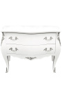 Baroki stiilis kleit Louis XV, valge 2 sahtliga, hõbedased pronsid