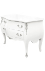 Baroki stiilis kleit Louis XV, valge 2 sahtliga, hõbedased pronsid