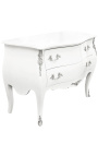 Baroki stiilis kleit Louis XV, valge 2 sahtliga, hõbedased pronsid