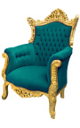 Grand Rococo barokk fotel bordó bársony és aranyozott fa