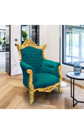 Grand Rococo Sillón barroco burdeos terciopelo y madera dorada