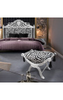 Bench (or Dagobert) zebra fabric and silver wood