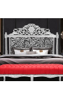 Zagłówek łóżka w stylu barokowym, tkanina z nadrukiem zebry i srebrne drewno