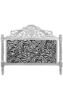Barokk ágy fejtámla zebra nyomott szövet és ezüstfa