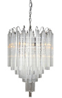 Lampada "Livera" in stile Art Deco metallo e vetro pampilles
