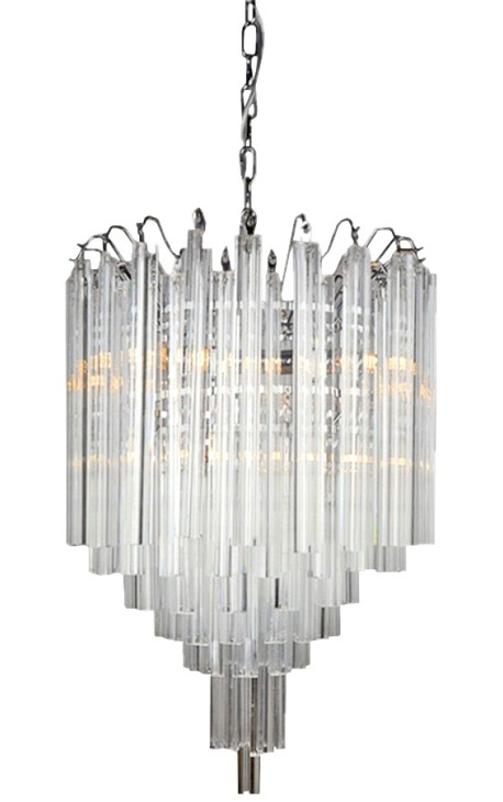 Lampada "Livera" in stile Art Deco metallo e vetro pampilles