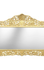 Consola foarte mare cu oglinda din lemn aurit baroc si marmura alba