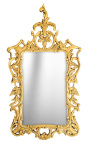 Grand miroir baroque rococo en bois doré