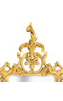 Grande espelho barroco rococó em madeira dourada