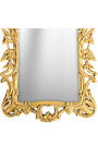 Grand miroir baroque rococo en bois doré