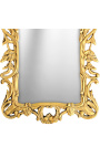 Großer Spiegel aus vergoldetem Barock-Rokoko-Holz