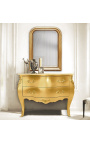 Cômoda barroca estilo Louis XV dourada com 2 gavetas
