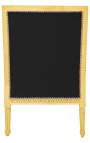 Stor Bergère louis XVI stil svart velvet og gildet tre