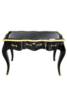 Barocksvart skrivbord i Louis XV-stil, svart skrivblock