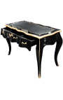 Bureau baroque de style Louis XV noir, sous-main noir