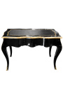 Baroque black writing desk Louis XV style, black writing pad