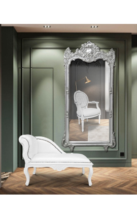 Didingas barokinis sidabruotas stačiakampis veidrodis