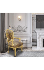 Barokke fauteuil van Louis XV-stijl luipaard en goud hout