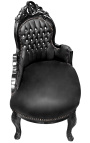 Barokowa szosa Longue Black Leatherette z cyrkonami i czarnym drewnem - 18