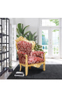 Stil baroc mare scaun roșu "Gobelini" lemn și aur