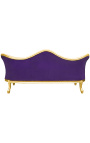 Baroka sofas Napoléon III violeta velmēts un zelta koksne