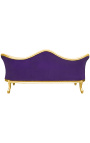 Canapé baroque Napoléon III tissu velours mauve et bois doré