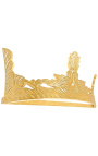 Bed canopy in wood gilded crown-shaped