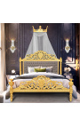 Baldahin za krevet od drva pozlaćen u obliku krune