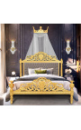 Bed canopy in wood gilded crown-shaped