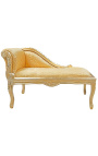 Louis XV chaise longue gold satin fabric and gold wood