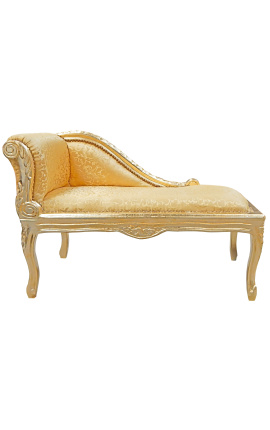 Louis XV Chaise țesătură de aur de aur și lemn de aur - 1