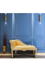 Louis XV шезлонг золотой атласной ткани и золотой древесины