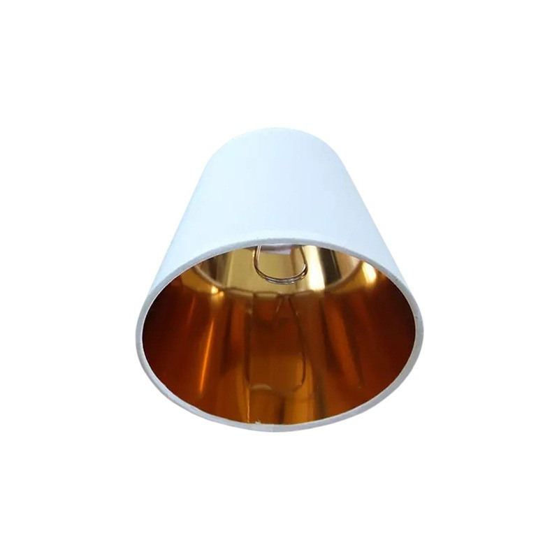 Goldener und weißer Lampenschirm zum Aufstecken von Glühbirnen, perfekt für Wandleuchten