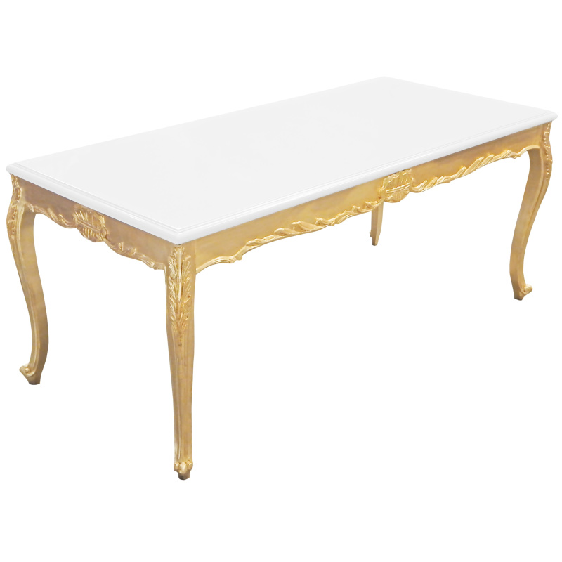 COTE TABLE Plateau rectangulaire Baroque doré 36x27x3 cm 