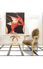  Барокко ткани кресло Louis XVI стиль леопард и позолоченного дерева