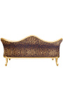 Baroque Sofa Napoléon III leopard printed fabric and gold wood