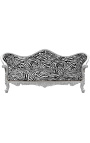 Barroco Sofa Napoléon III tela impresa de cebra y madera de plata