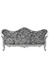 Barroco Sofa Napoléon III tela impresa de cebra y madera de plata - 17