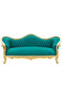 Baroque Sofa Napoléon III green velvet and gold wood