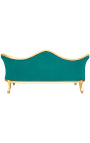 Barok Sofa Napoléon III groen velvet en goud hout