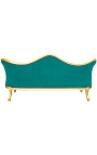 Baroque Sofa Napoléon III green velvet and gold wood